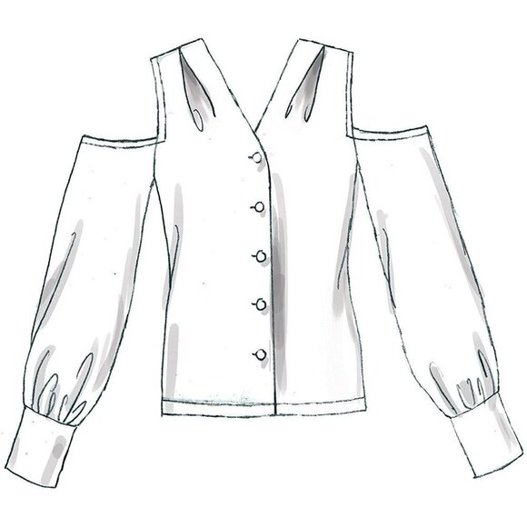 McCalls Sewing Pattern 7724 Misses Tops Cold Shoulder Size 14-22 - Picture 3 of 5